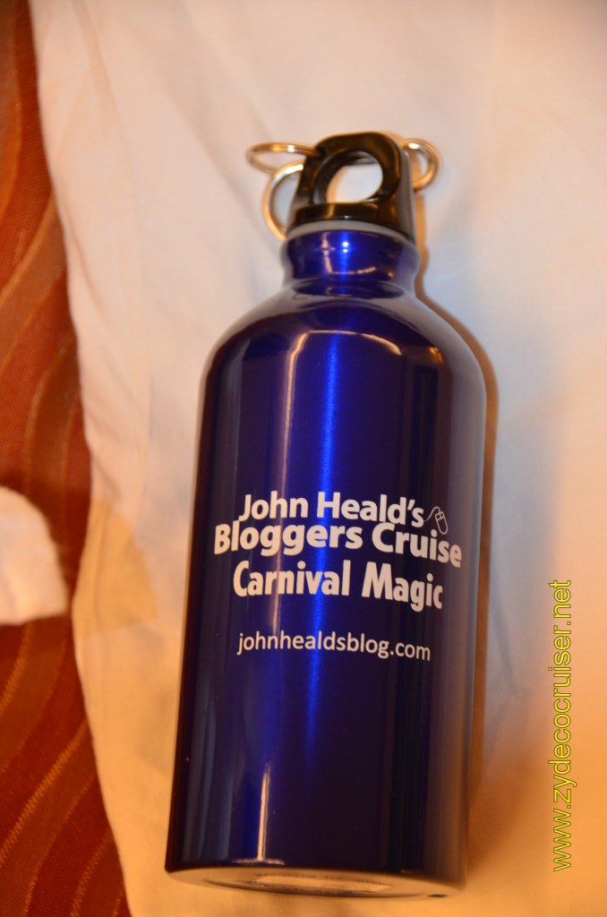 078: Carnival Magic, BC5, John Heald's Bloggers Cruise 5, Sea Day 2, Bloggers Water Bottle Gift