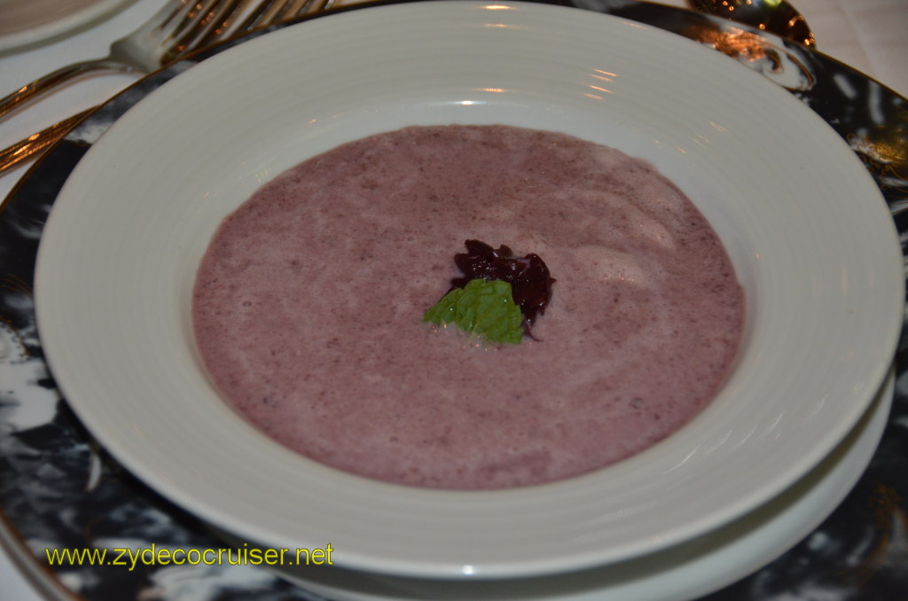255: Carnival Magic, BC5, John Heald's Bloggers Cruise 5, Grand Cayman, MDR Dinner, Chilled Creamy Bing Cherry Soup