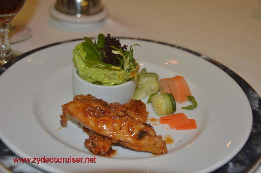 303: Carnival Magic, BC5, John Heald's Bloggers Cruise 5, Cozumel, MDR Dinner, Chicken Tenders Marinated in Thai Spices