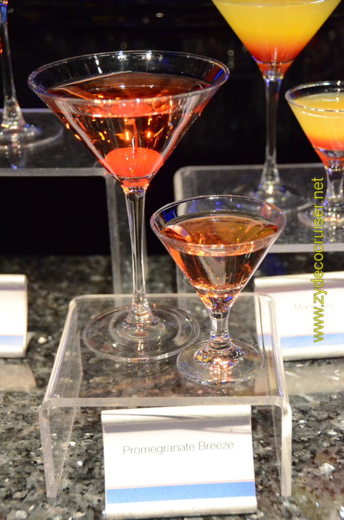 Carnival Cruise, Master The Martini, Mini Martini Tasting, Pomagranate Breeze