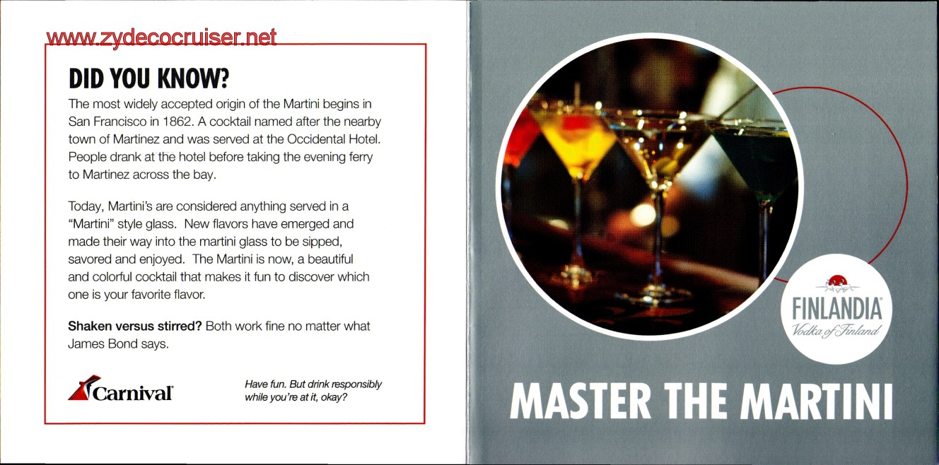 Carnival Master the Martini, Page 1
