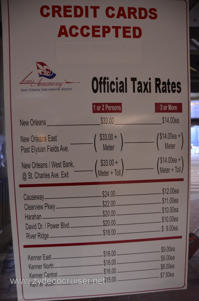 011 - Southwest Flight and arrival back home - Official Taxi Rates from the New Orleans Airport (MSY)
