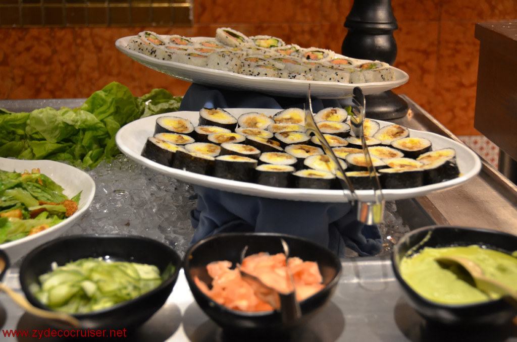 077: Carnival Conquest, Fun Day at Sea 2, Lido Dinner, There is sushi, Here is proof, 