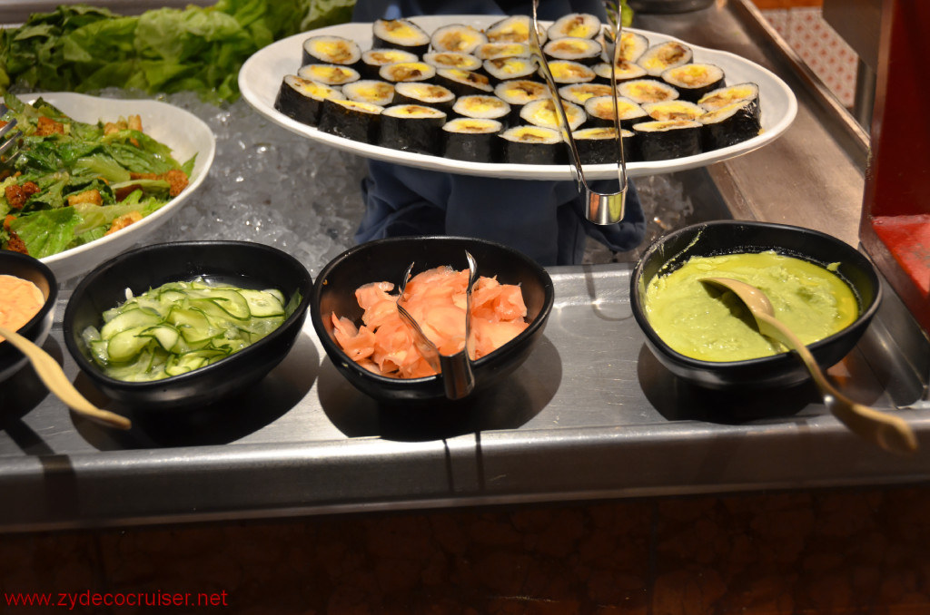 079: Carnival Conquest, Fun Day at Sea 2, Lido Dinner, There is sushi, Here is proof, 