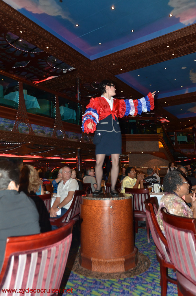 099: Carnival Conquest, Fun Day at Sea 2, MDR Dinner, Staff entertaining us, 