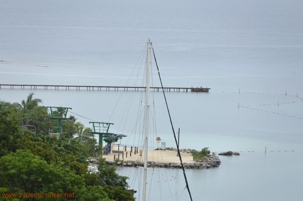 007: Carnival Conquest, Roatan, Mahogany Beach and the pier I will snorkel from later, 