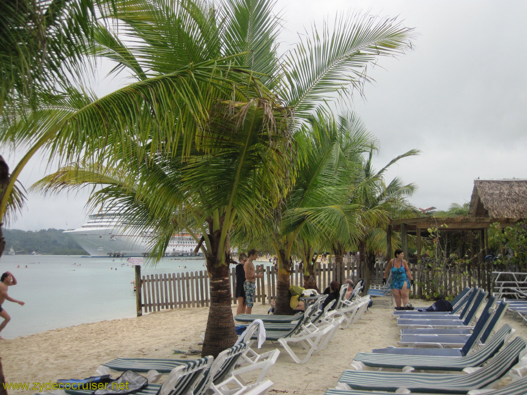 140: Carnival Conquest, Roatan, Mahogany Beach, from the other side of the cabanas, 