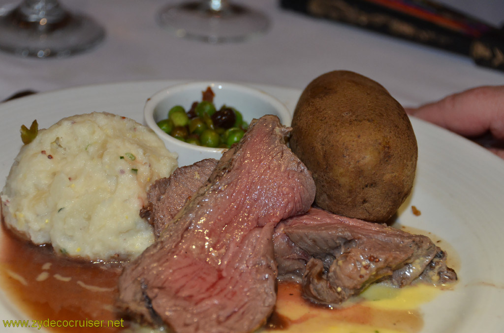 Carnival Conquest, Belize, MDR dinner, Chateaubriand with Sauce Béarnaise, 