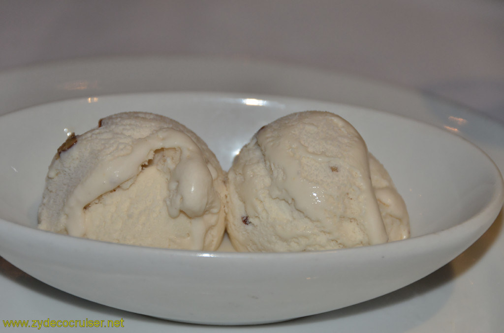 212: Carnival Conquest, Belize, MDR dinner, Butter pecan ice cream, 