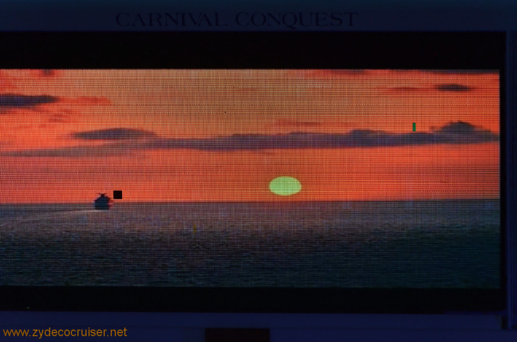 474: Carnival Conquest, Cozumel, Big screen sunset, 