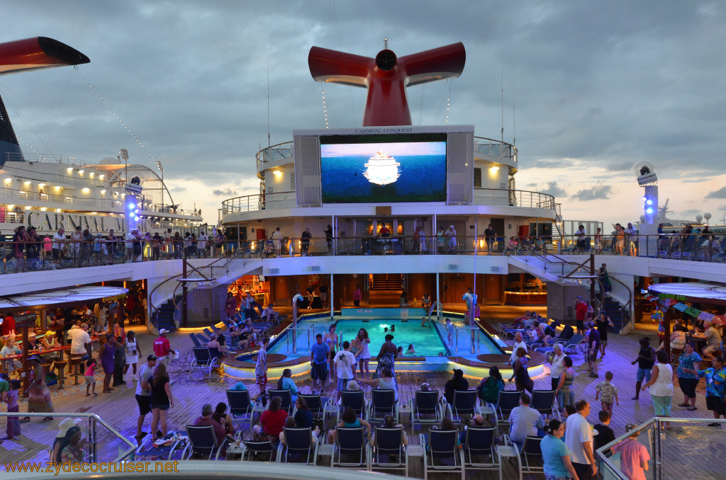 479: Carnival Conquest, Cozumel, Sail Away Deck Party, 