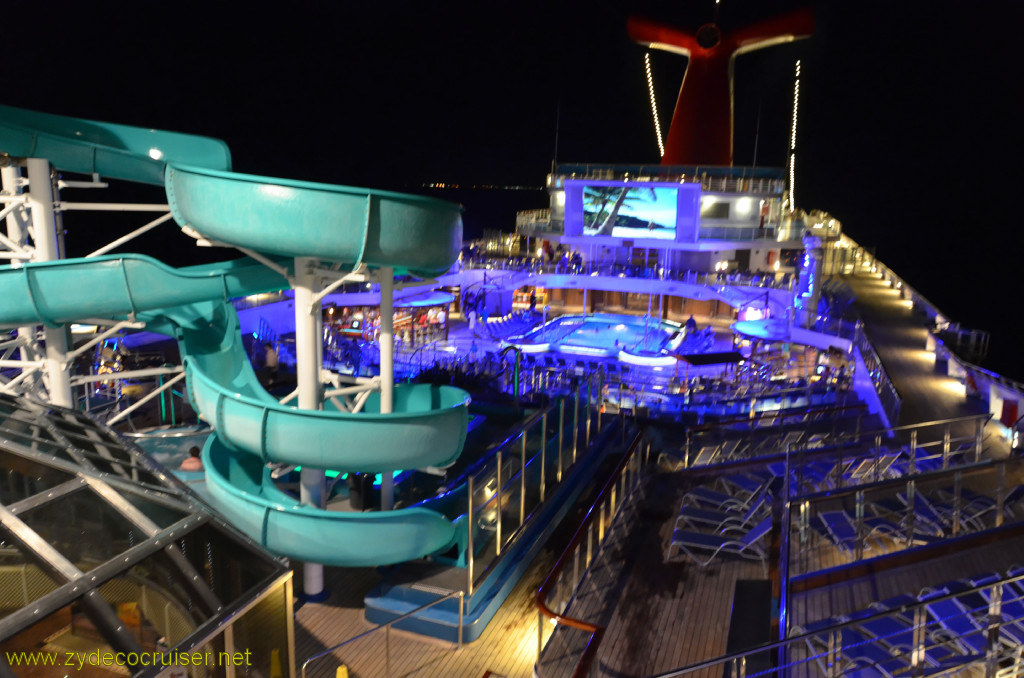 500: Carnival Conquest, Cozumel, Waterslide and Lido at Night, 