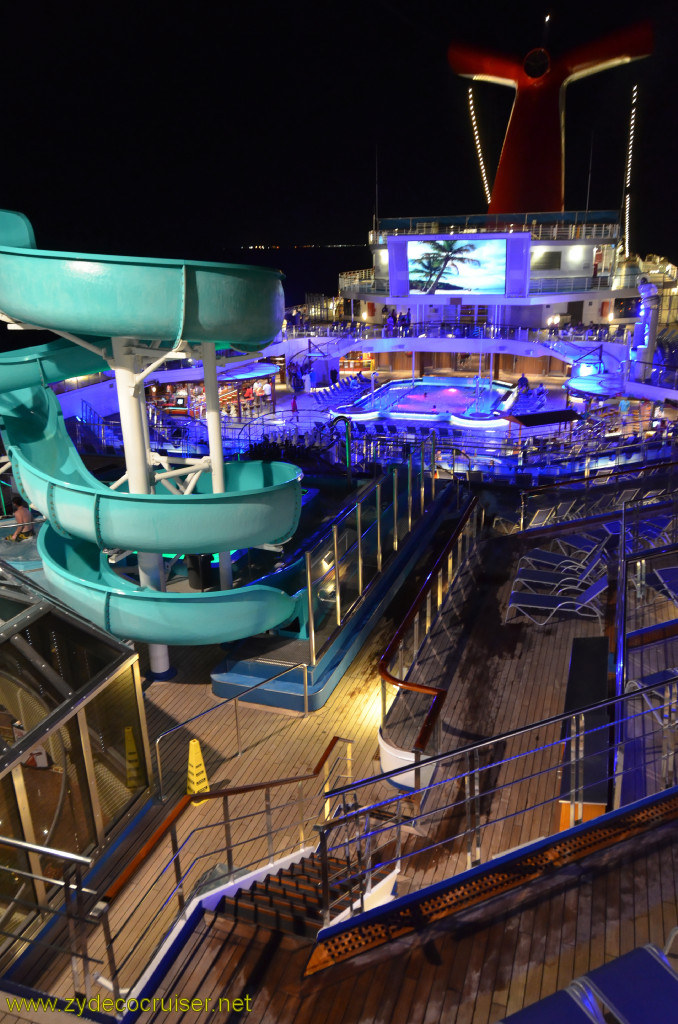 501: Carnival Conquest, Cozumel, Waterslide and Lido at Night, 