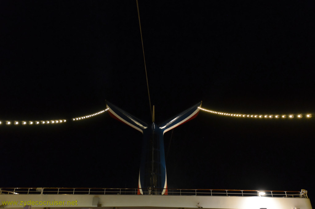 513: Carnival Conquest, Cozumel, Funnel at Night, 