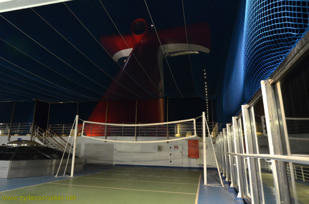 535: Carnival Conquest, Cozumel, Volleyball court and Funnel at night, 