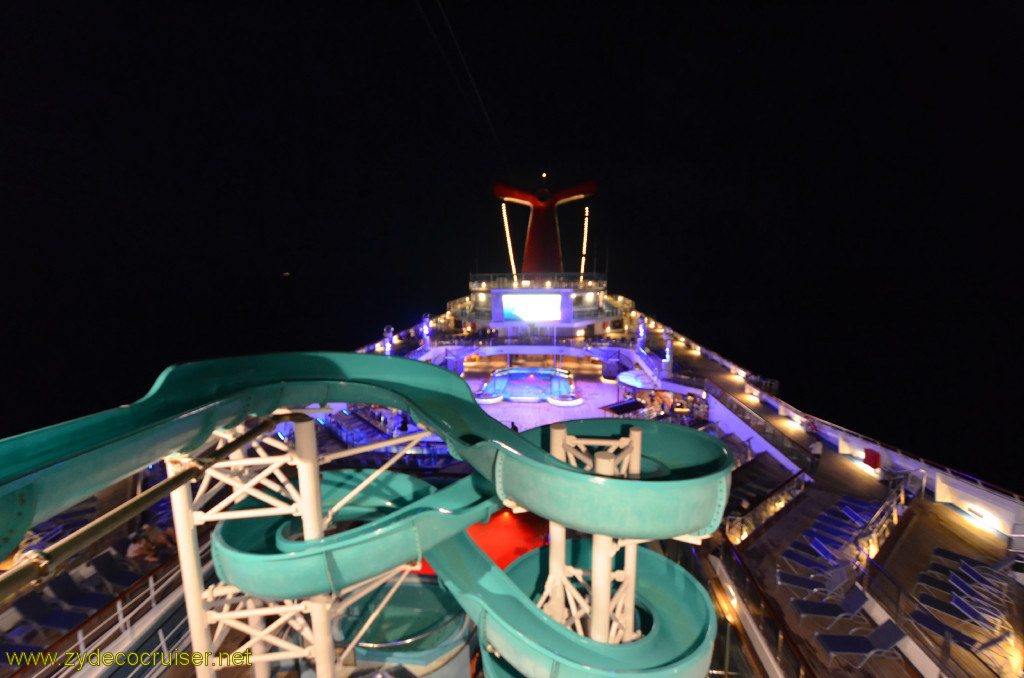 543: Carnival Conquest, Cozumel, Waterslide at Night, 