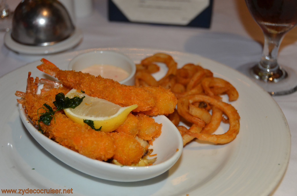 Carnival Conquest, Fun Day at Sea 3, MDR Dinner, Panko Crusted Jumbo Shrimp, 