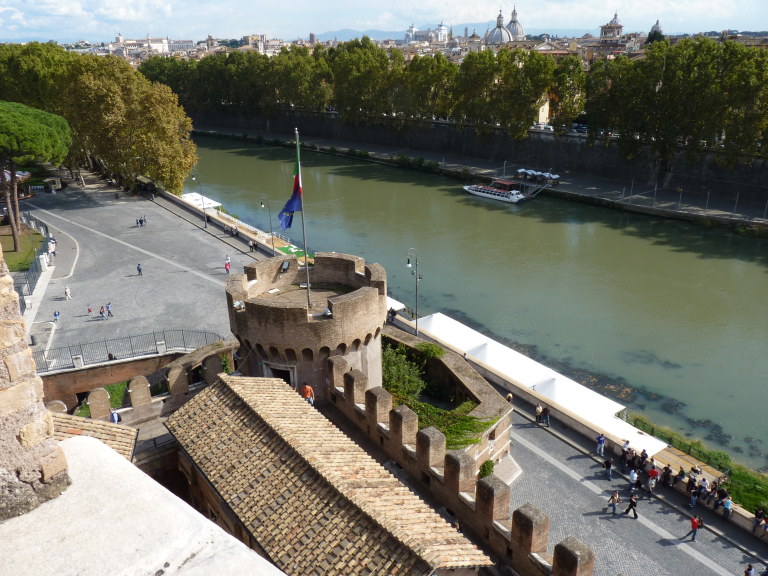 3042: View from Castel Sant'Angelo, Rome, Italy - Tiber River