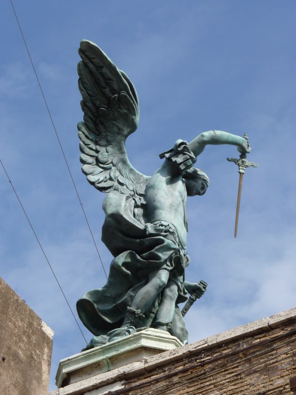 3045: Castel Sant'Angelo, Rome, Italy, Bronze Statue of Saint Michael