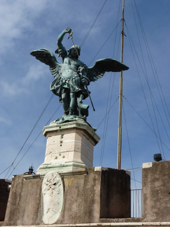 3049: Castel Sant'Angelo, Rome, Italy, Bronze Statue of Saint Michael