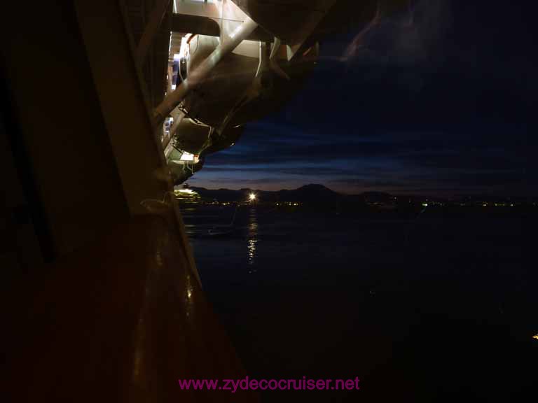 3346: Carnival Dream approaching Naples at night - picture from our Cove Balcony