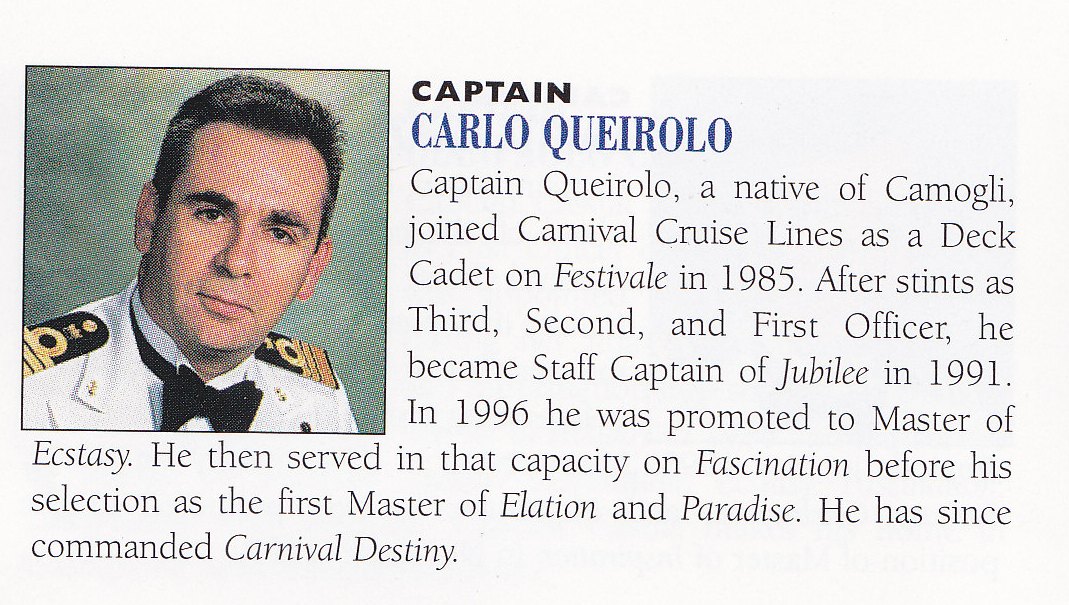 Carnival Dream Captain Carlo Queirolo