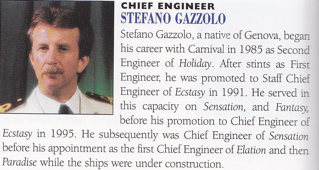 Carnival Dream Chief Engineer Stefano Gazzolo
