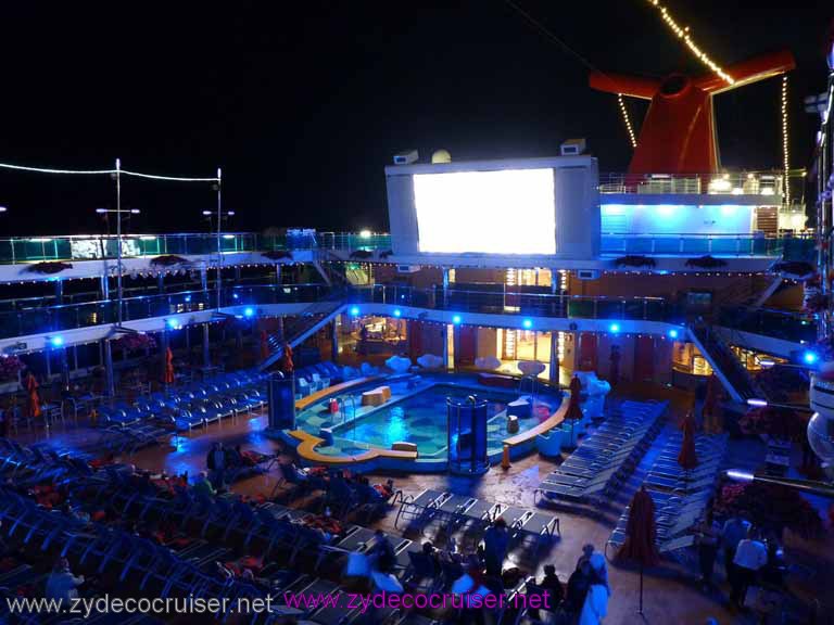 0433: Carnival Dream, Transatlantic Cruise, Barcelona - Carnival Dream at Night, Lido