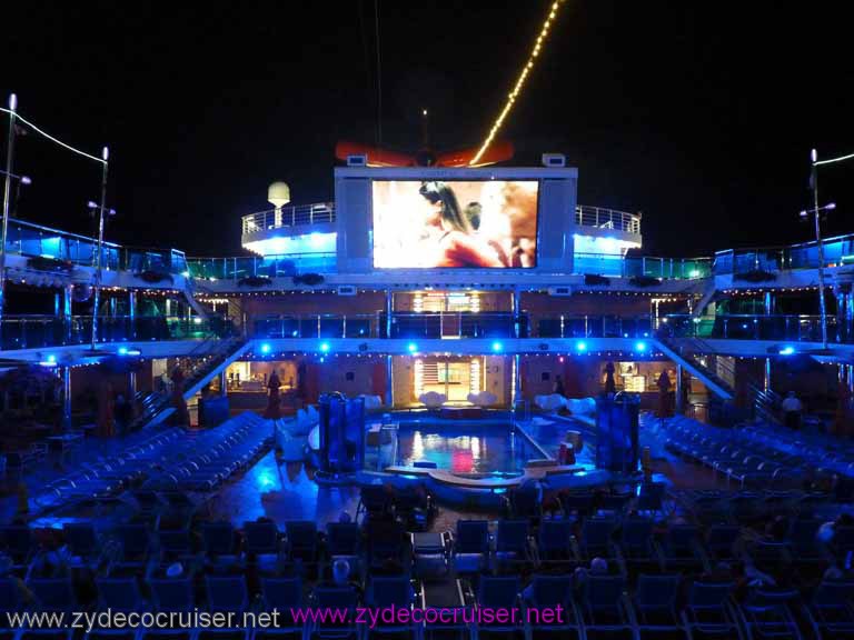 0469: Carnival Dream, Transatlantic Cruise, Barcelona - Carnival Dream at Night, Lido