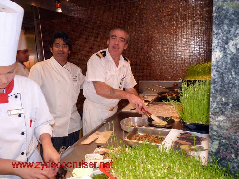 2057: Carnival Dream, Transatlantic Cruise, Chef's Art Supper Club Lunch, Maitre d' Ken helping in the kitchen