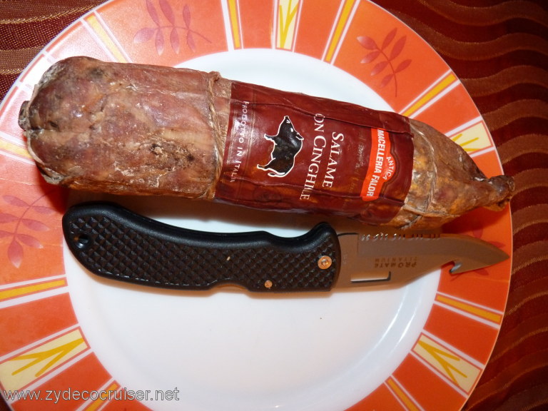 2802: Time to try, toss, and/or both a Tuscan Boar salami. I did both, although it was good. Too much for me to eat before NY