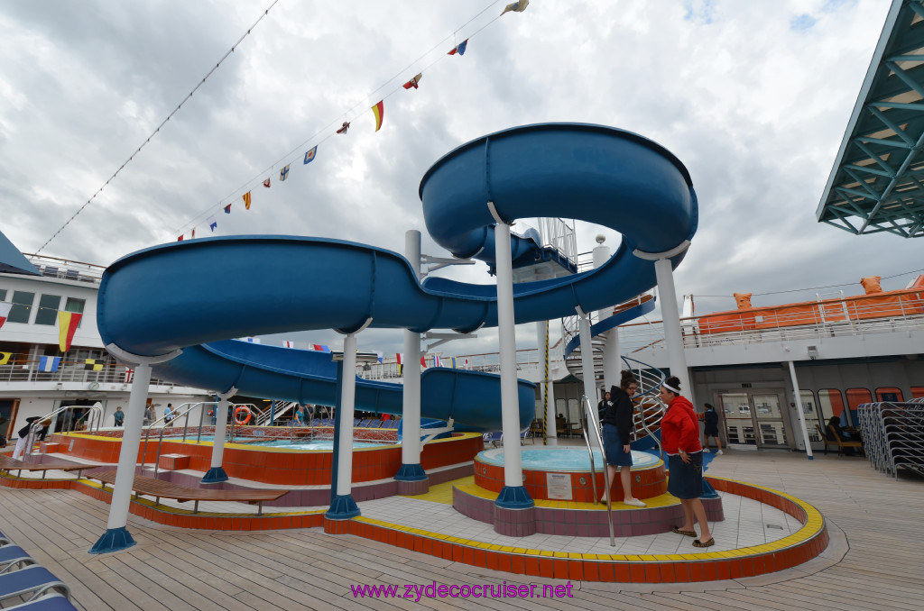 068: Carnival Elation, New Orleans, Embarkation, Water Slide, Main Pool, and Jacuzzi