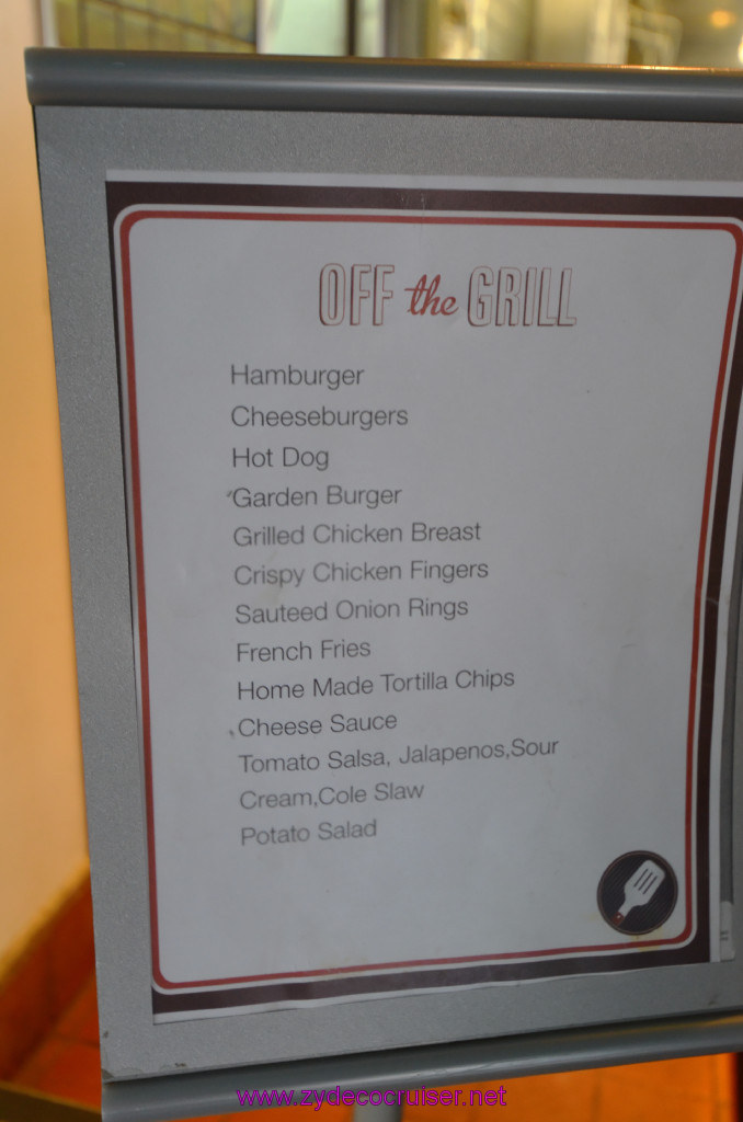 098: Carnival Elation, New Orleans, Embarkation, Off the Grill Menu, 