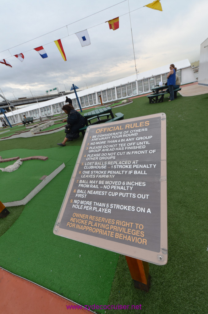 167: Carnival Elation, New Orleans, Embarkation, Mini Golf Official Rules, 