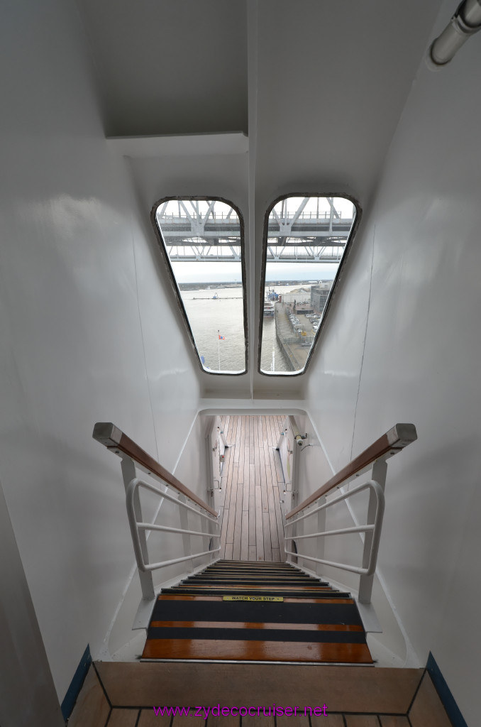 185: Carnival Elation, New Orleans, Embarkation, Stairs leading down from Gymnasium, 
