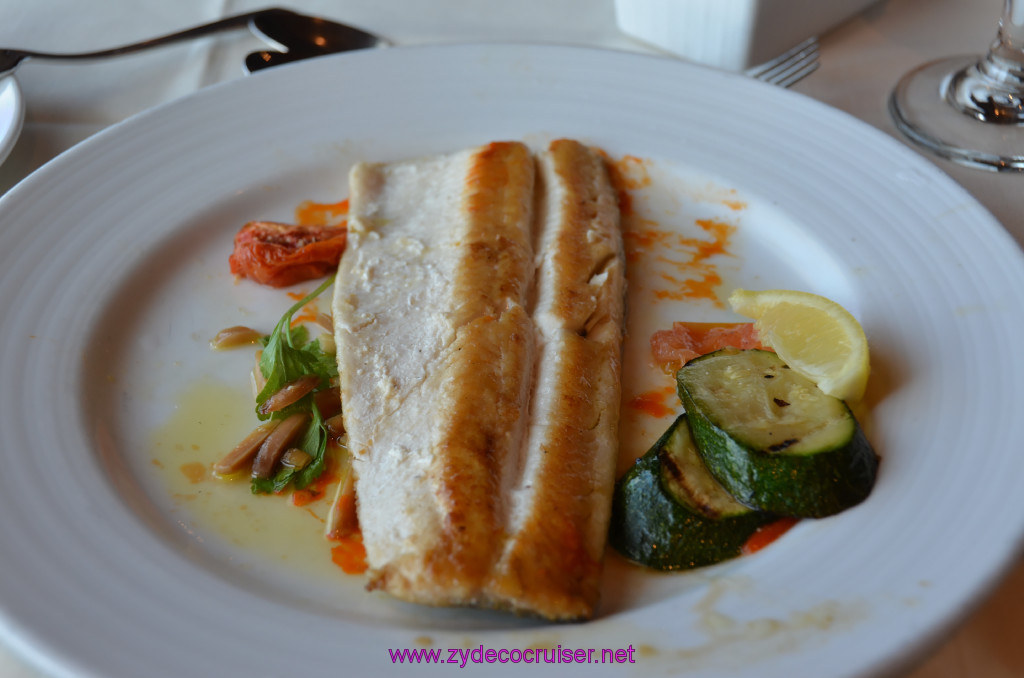 021: Carnival Elation, Fun Day at Sea 2, MDR Lunch, Pan Fried Filet of Idaho Rainbow Trout Almondine, 