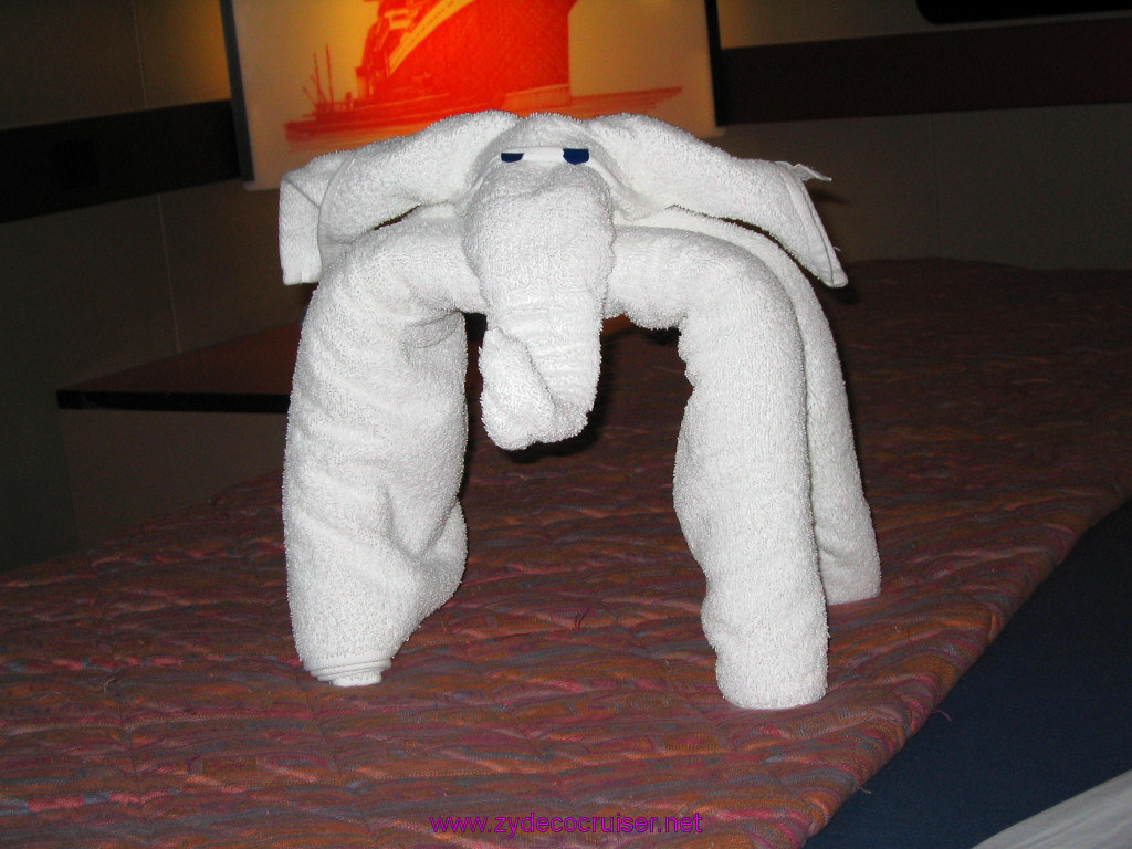 121: Carnival Elation 2004 Cruise, Towel Animal, Elephant, 
