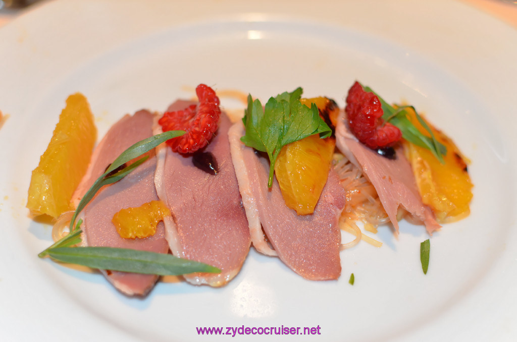 107: Carnival Elation Cruise, New Orleans, Embarkation, MDR Dinner, Smoked Hudson Valley Duck Breast, 