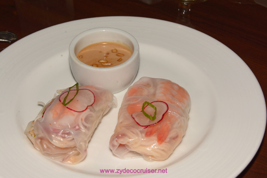 Carnival Freedom, American Table, Dinner 1, Chilled Vietnamese Roll