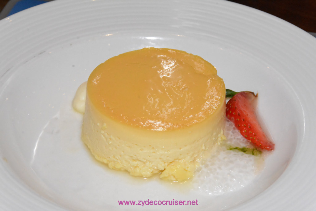 Carnival Freedom, American Table, Dinner 3, Passion Fruit Flan