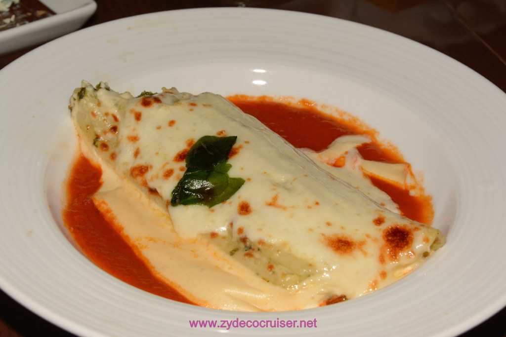 Carnival Freedom, American Table, Dinner 4, Cannelloni 