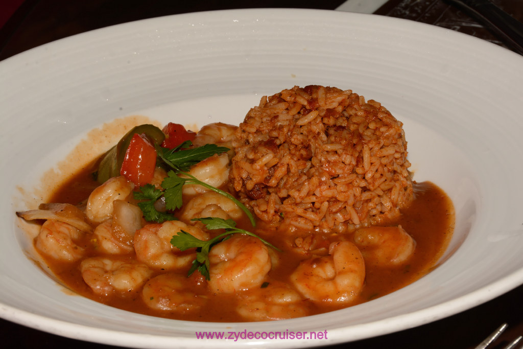 Carnival Freedom, American Table, Dinner 7, Tiger Shrimp Creole