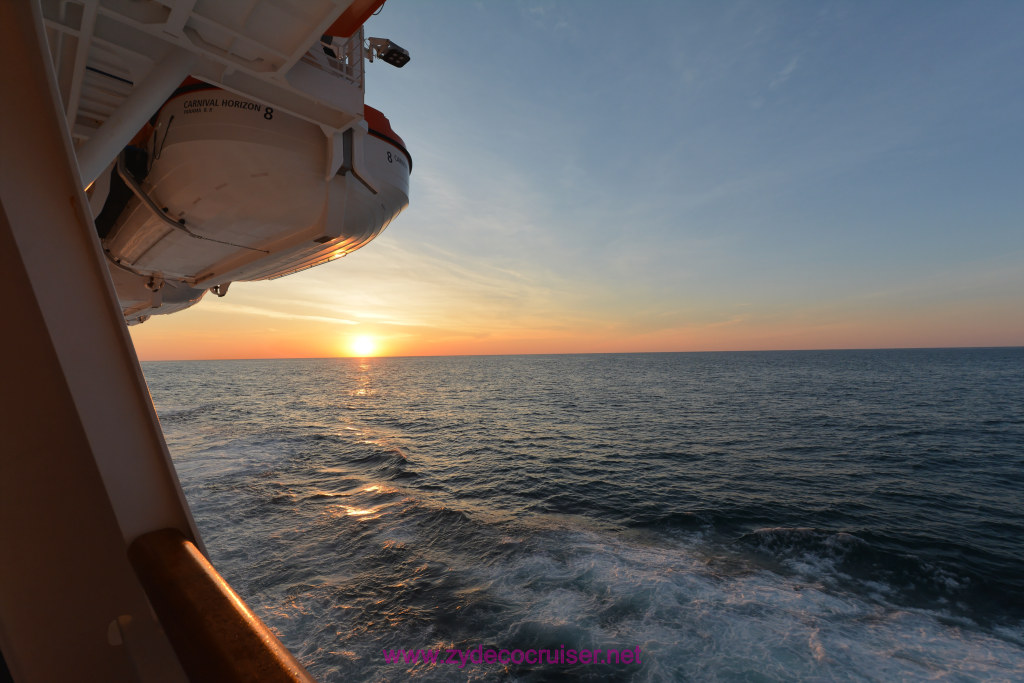 000: Carnival Horizon Transatlantic Cruise, Sea Day 8, Last Day, first sunrise