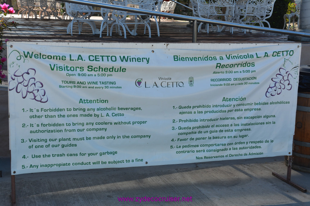 016: Carnival Inspiration 4 Day Cruise, Ensenada, Mexico, Wine Country Tour, Welcome L.A. CETTO Winery
