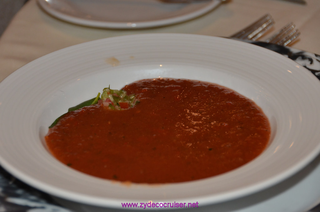 191: Carnival Legend British Isles Cruise, Dover, Embarkation, MDR Dinner, Gazpacho Andalouse, 