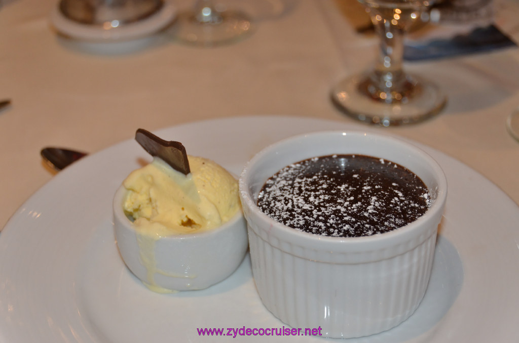 201: Carnival Legend British Isles Cruise, Dover, Embarkation, MDR Dinner, Warm Chocolate Melting Cake