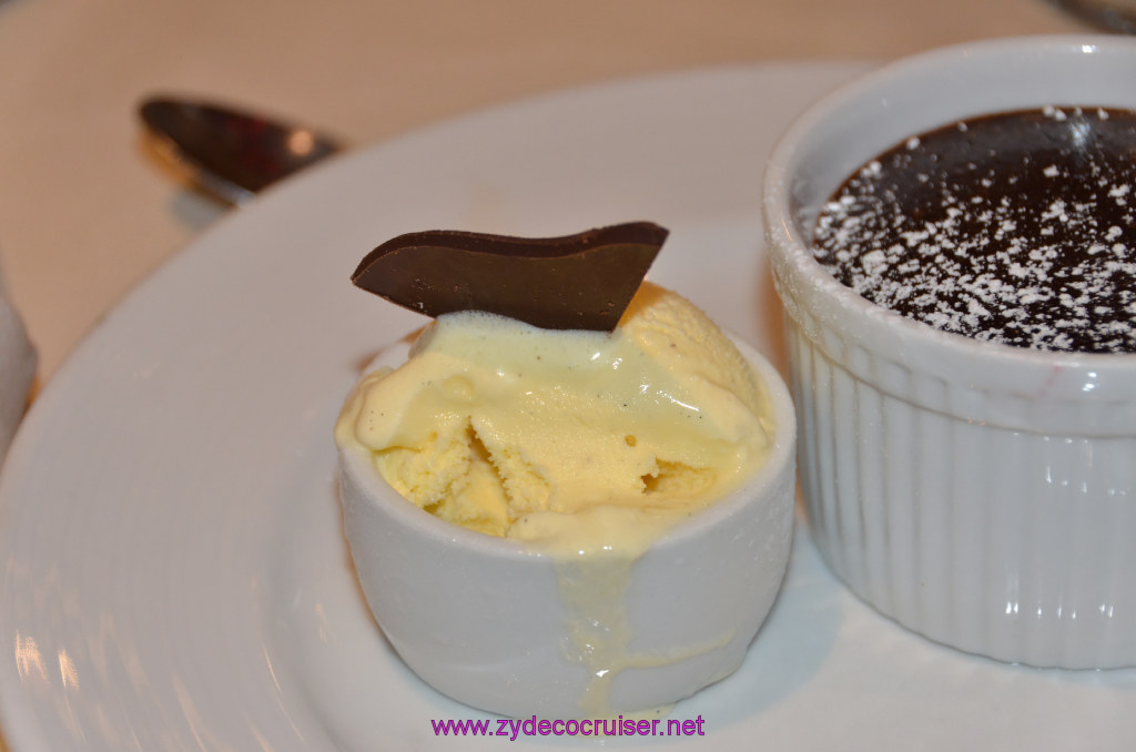 202: Carnival Legend British Isles Cruise, Dover, Embarkation, MDR Dinner, Warm Chocolate Melting Cake