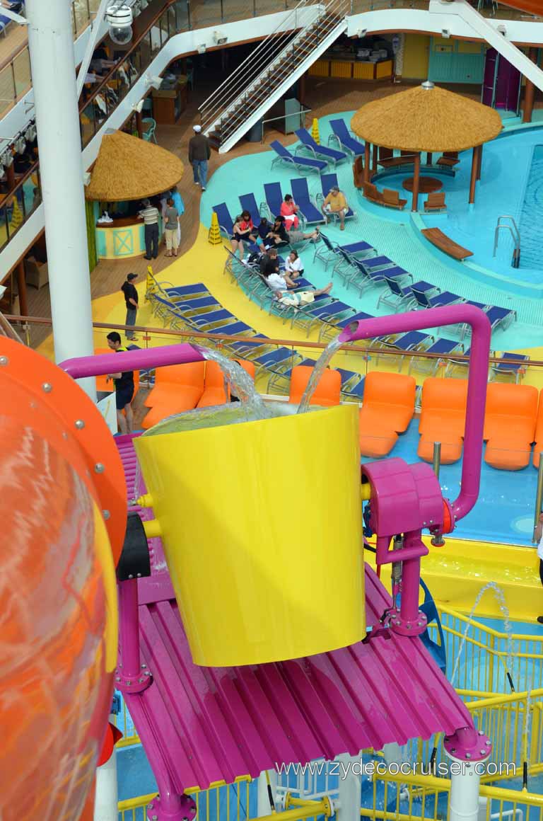 102: Carnival Magic Inaugural Cruise, Sea Day 1, Waterworks, Power Drencher, Beach Pool Area, 