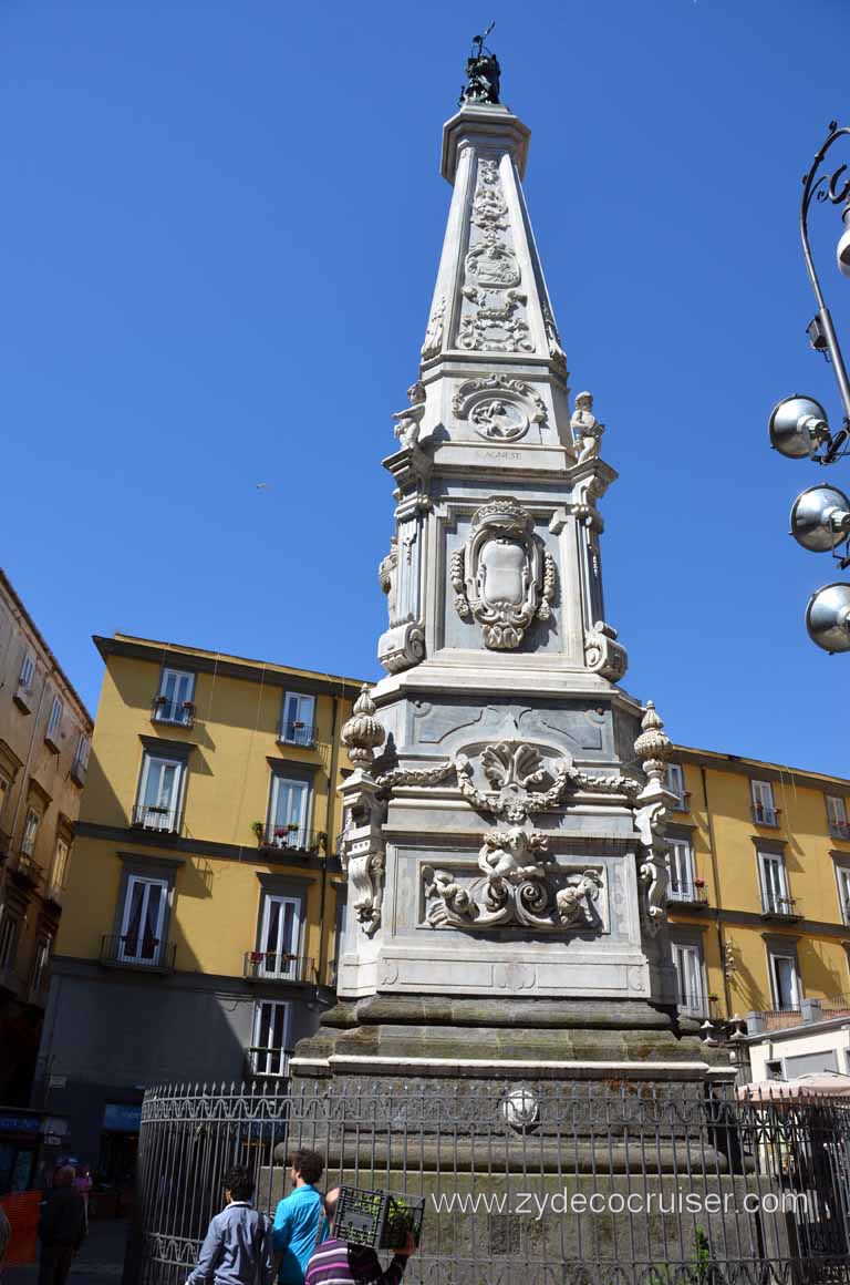 179: Carnival Magic Inaugural Cruise, Naples, Secrets (Underground) of Naples Tour, Obelisk of San Domenico Maggiore