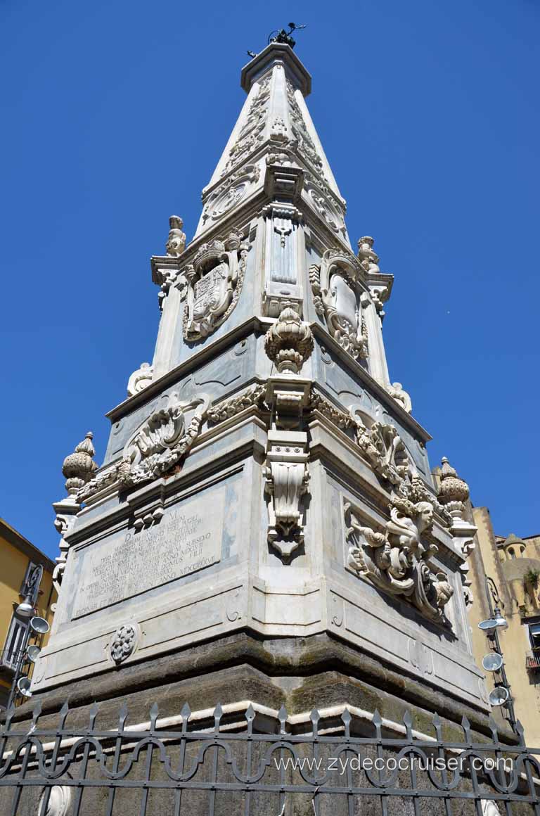 185: Carnival Magic Inaugural Cruise, Naples, Secrets (Underground) of Naples Tour, Obelisk of San Domenico Maggiore